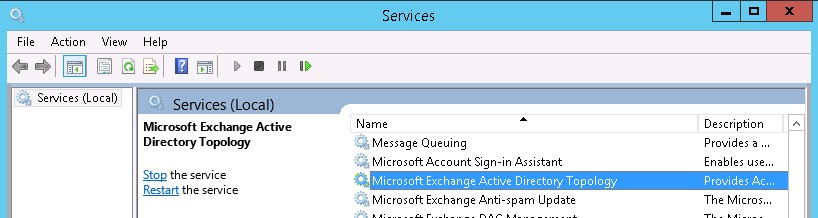 Topologie de Microsoft Exchange Active Directory